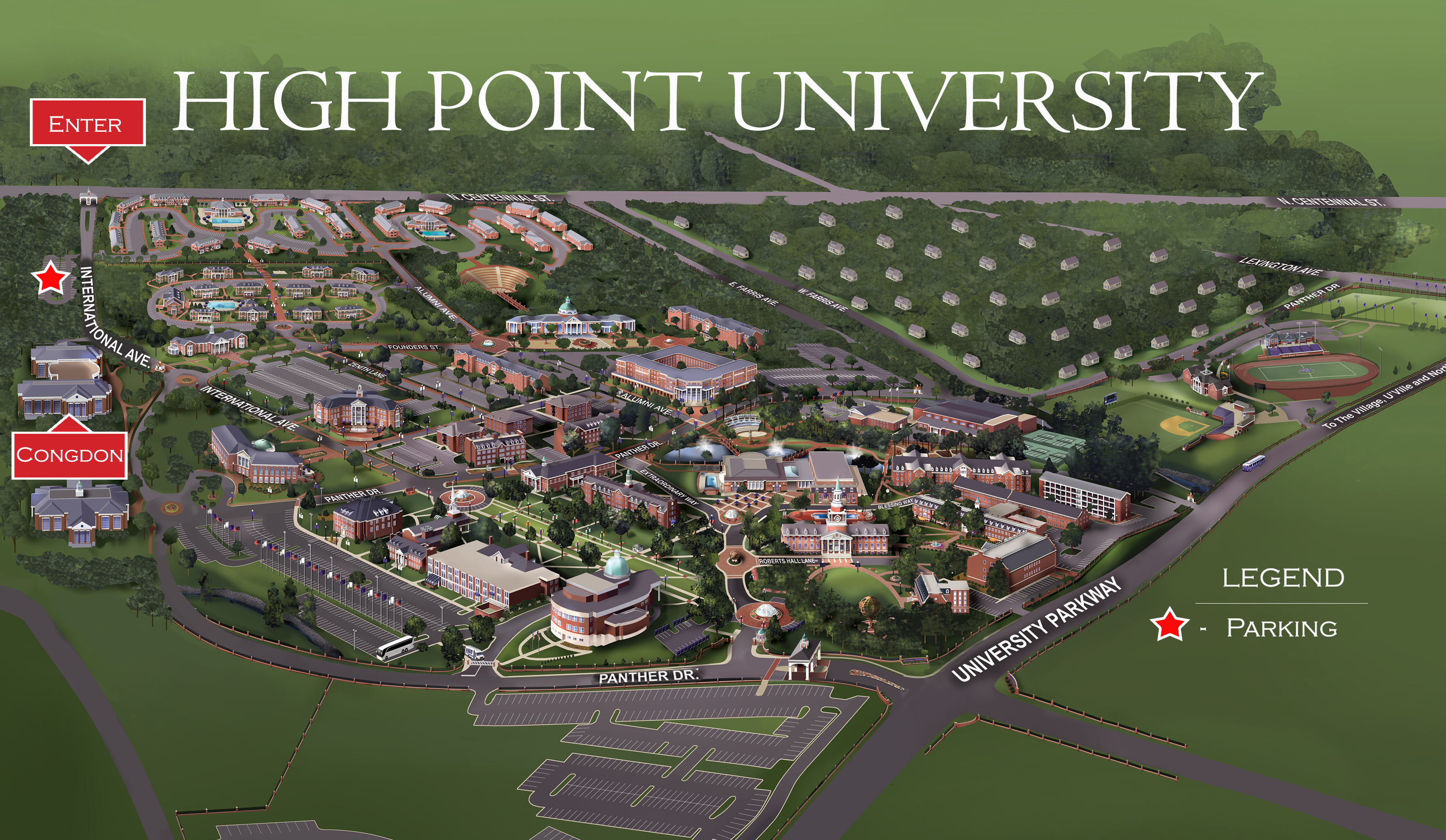 high point university campus map High Point University Campus Map Piedmont Triad Partnership high point university campus map